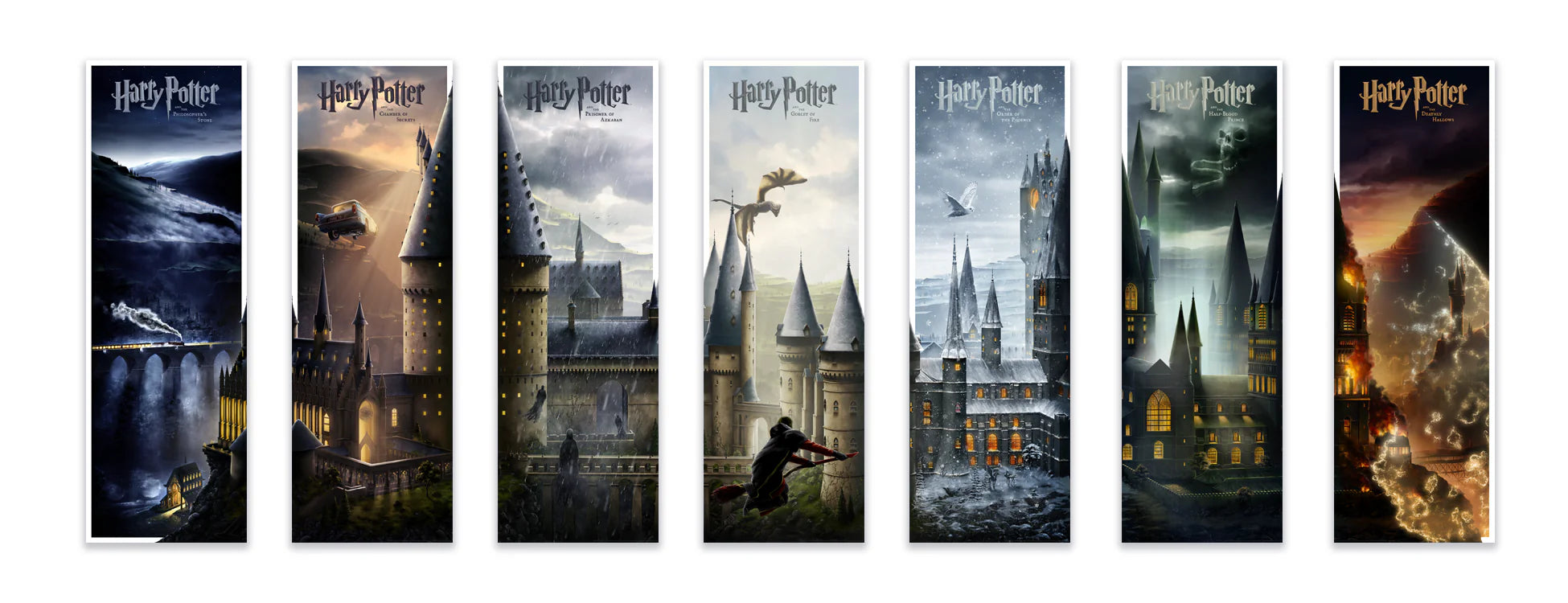 Harry Potter – Journey Through Hogwarts – 7-Print Fine Art Set by Ben Harman – Years 1 through 7
