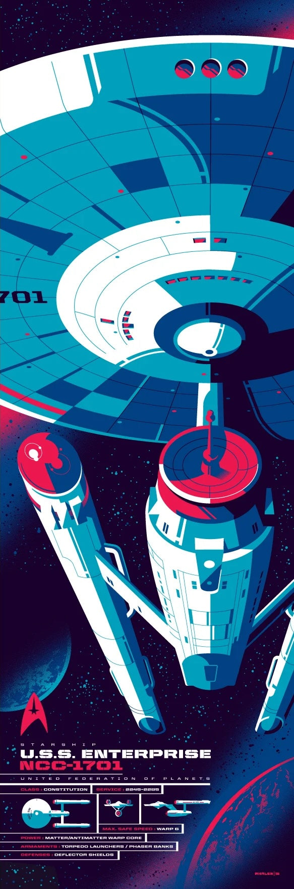 Star Trek – USS Enterprise Spec Sheet by Tom Whalen – Fine Art Print (46/100)
