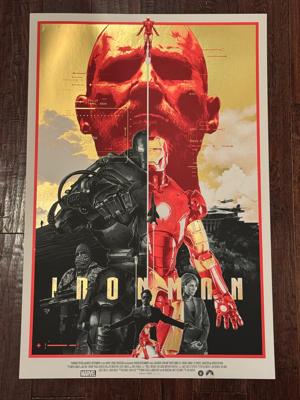 Iron Man – Gold Foil Variant by Gabz – Foil Screen Print (42/125)