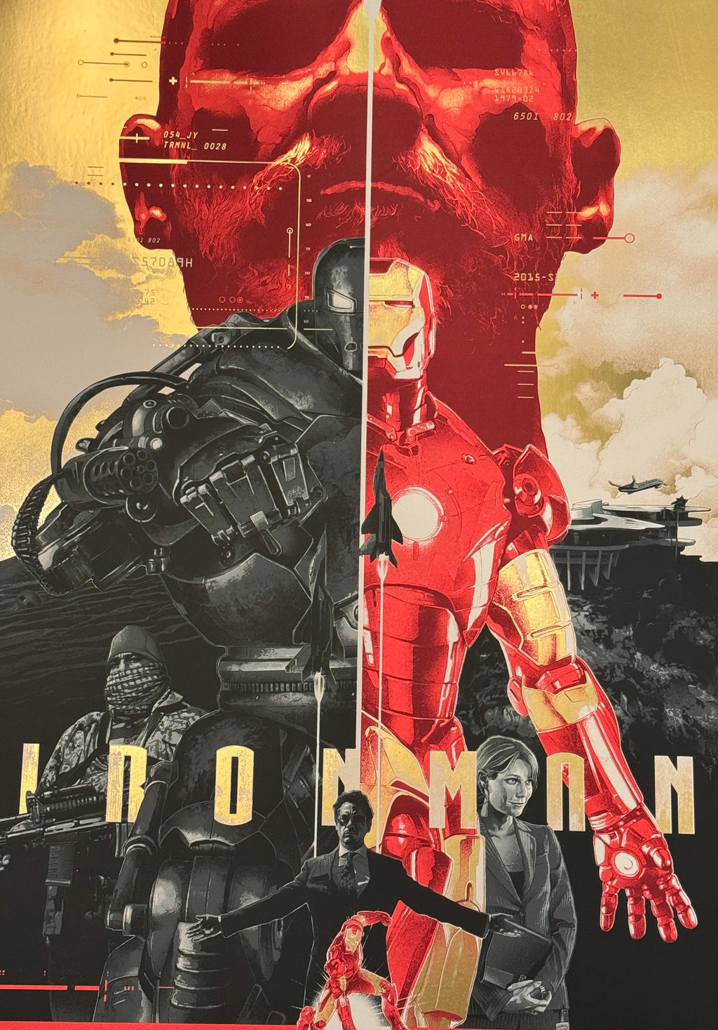 Iron Man – Gold Foil Variant by Gabz – Foil Screen Print (42/125)