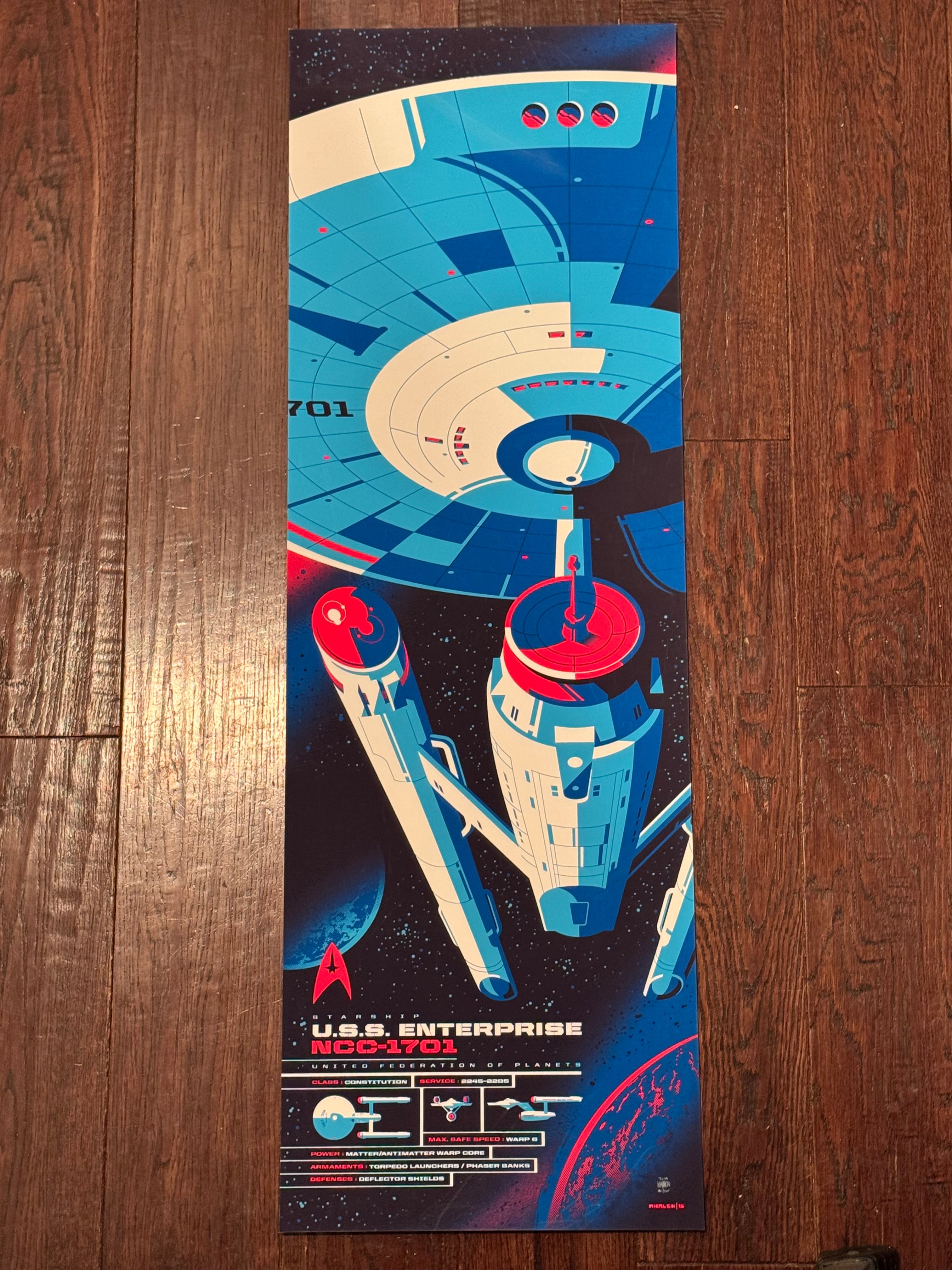 Star Trek – USS Enterprise Spec Sheet by Tom Whalen – Fine Art Print (46/100)